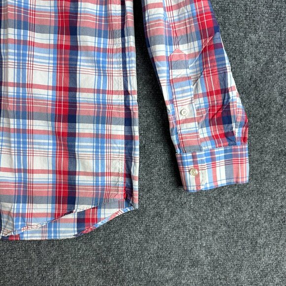 Vineyard Vines Shirt Mens Large Slim Fit Tucker Button Down Red Blue Plaid Cotto - Picture 2 of 7